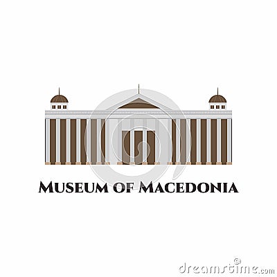 Museum of the Republic of North Macedonia. It is a national institution in North Macedonia and one of the oldest museums in the Vector Illustration