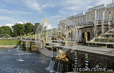 The Museum-reserve Peterhof in Saint-Petersburg Stock Photo