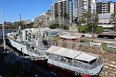 Museum ship HMAS Diamantina in Brisbane, Australia Editorial Stock Photo