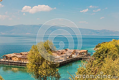 Museum on water - Bay of the bones - Ohrid, Macedonia Stock Photo