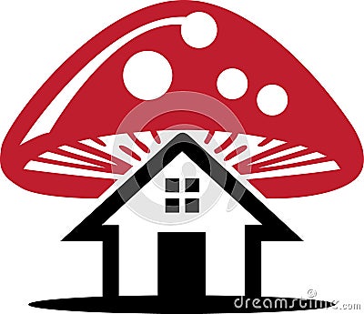 Mush Room Real Estate Logo Template Vector Illustration