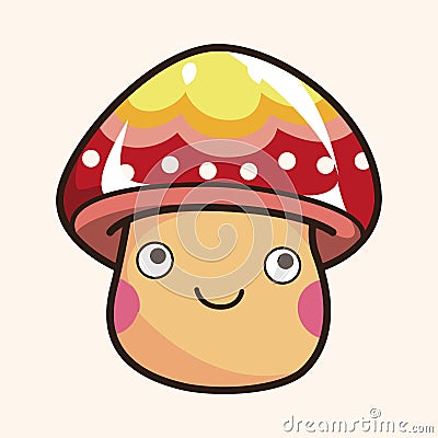 Mushroom cartoon theme elements vector,eps Vector Illustration