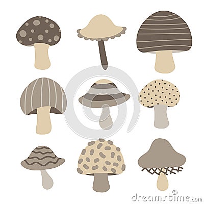 Mushroom collection vector design Stock Photo