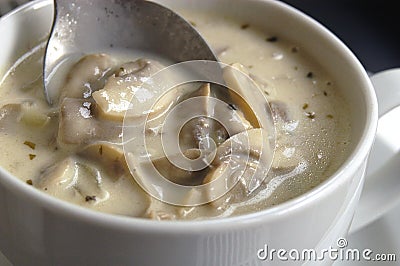 Mushroom and cream soup Stock Photo