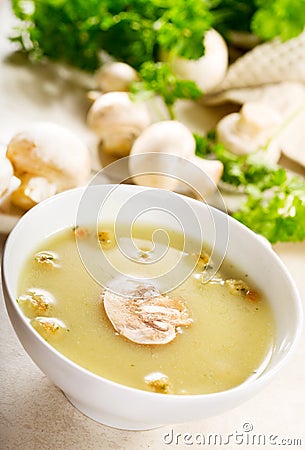 Mushroom cream soup Stock Photo