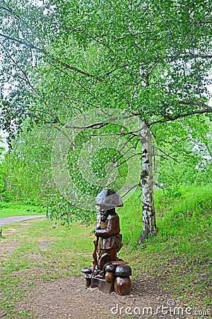 Mushroom god in Dendrology garden in Pereslavl-Zalessky city Stock Photo