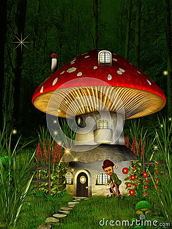 Mushroom House Stock Photo