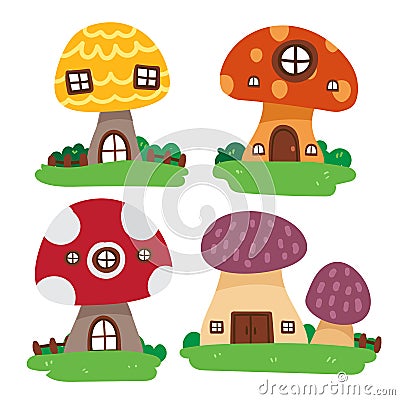 Mushroom house vector collection design Stock Photo