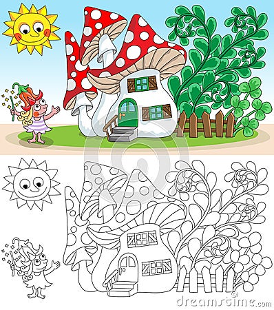 Mushroom house Vector Illustration