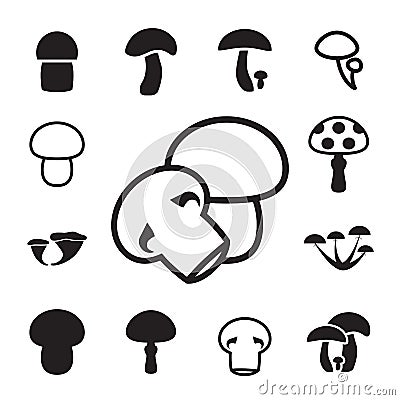 Mushroom Icon or Logo Isolated Vector Illustration