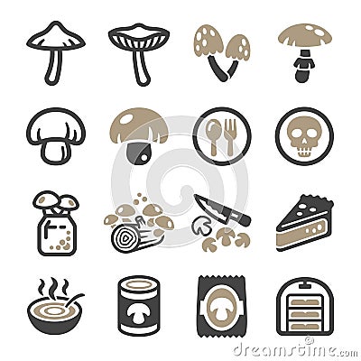 Mushroom icon set Vector Illustration