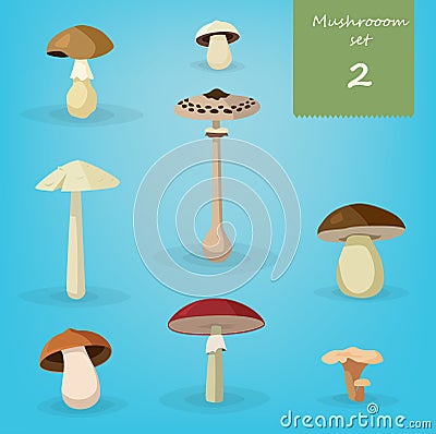 Mushroom illustration set Vector Illustration