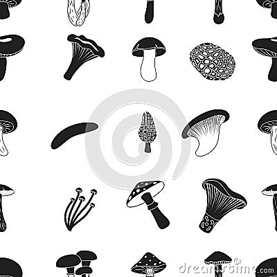 Mushroom pattern icons in black style. Big collection of mushroom vector symbol stock illustration Vector Illustration