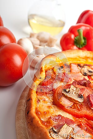 Mushroom pizza Stock Photo