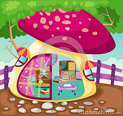 Mushroom playhouse Vector Illustration