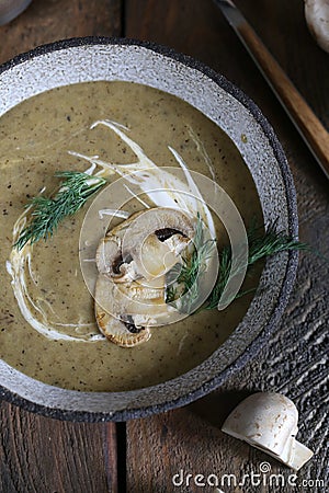 Mushroom puree soup Stock Photo