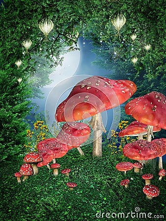 Mushroom ring Stock Photo