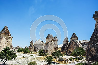 The mushroom shaped fairy chimneys,monks valley, Stock Photo