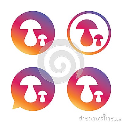 Mushroom sign icon. Boletus mushroom symbol. Stock Photo