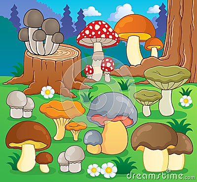 Mushroom theme image 4 Vector Illustration