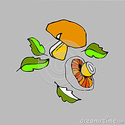 mushroom vector organic illustration foot fungus natural vegetable healthy Vector Illustration