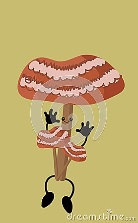 Mushrooms character magic autumn mushrooms for children s learning or logo for your design or mushroom business Stock Photo