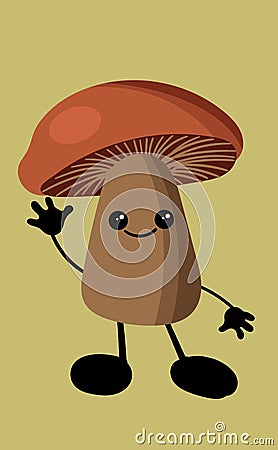 Mushrooms character magic autumn mushrooms for children s learning or logo for your design or mushroom business Stock Photo