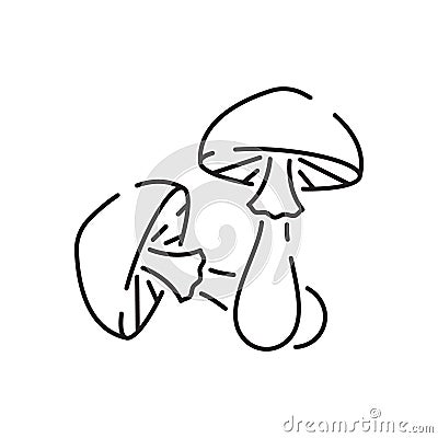 Mushrooms line icon with editable stroke. Food symbol. Vector illustration Vector Illustration