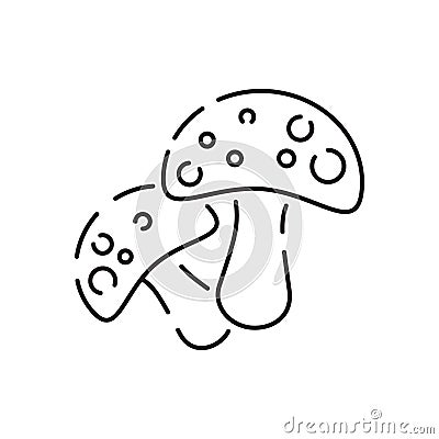 Mushrooms line icon with editable stroke. Food symbol. Vector illustration Vector Illustration