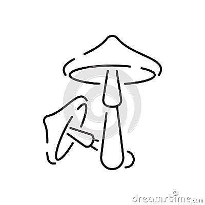 Mushrooms line icon with editable stroke. Food symbol. Vector illustration Vector Illustration