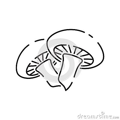 Mushrooms line icon with editable stroke. Food symbol. Vector illustration Vector Illustration