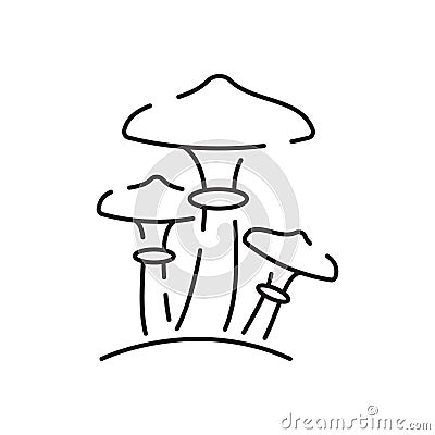 Mushrooms line icon with editable stroke. Food symbol. Vector illustration Vector Illustration