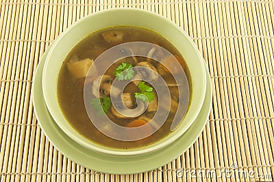 Mushrooms soup Stock Photo