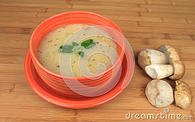 Mushrooms soup Stock Photo