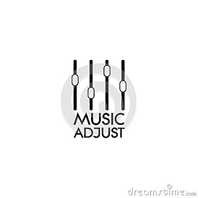 Music adjust icon. Sliders icon isolated on white background Vector Illustration