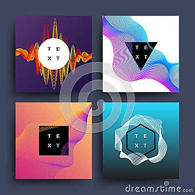 Music album, graphic color wave motion vector abstract backgrounds Vector Illustration