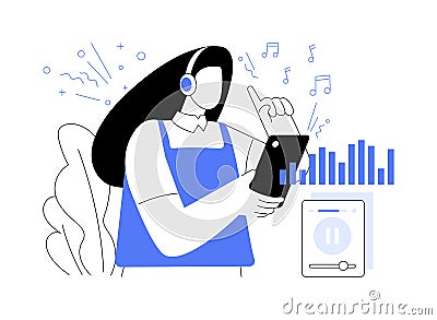 Music apps abstract concept vector illustration. Vector Illustration