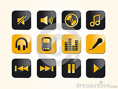 Music and audio icons Stock Photo