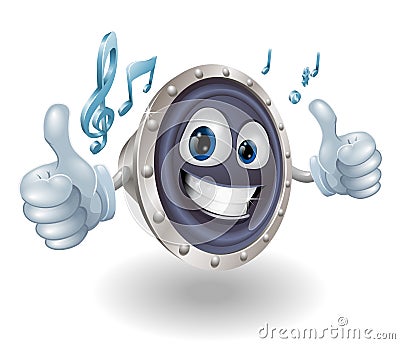 Music audio speaker character Vector Illustration