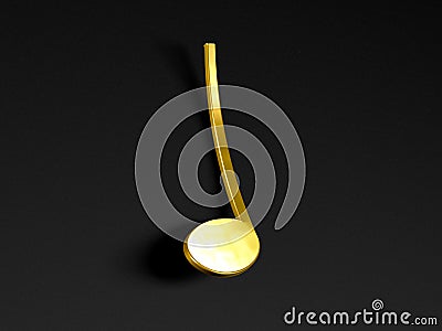 Music background. Golden musical notes on black background.3d illustration Stock Photo