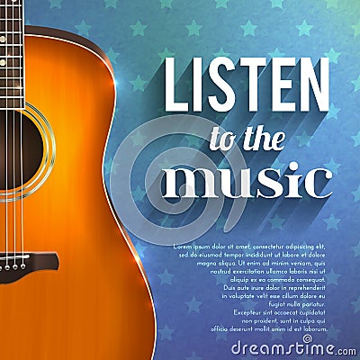 Music Background With Guitar Vector Illustration