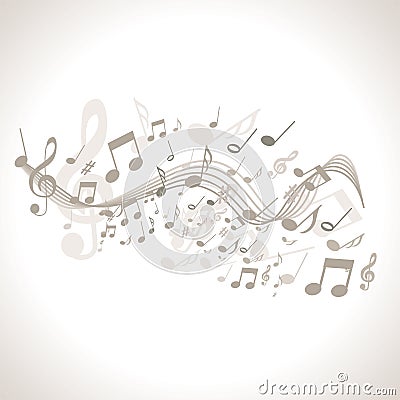 Music background with notes Vector Illustration