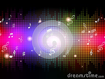 Music Background Shows Notes And Musical Piece Stock Photo