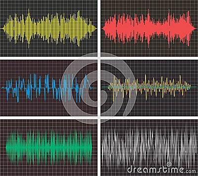Music backgrounds of audio sound waves pulse. vector Vector Illustration