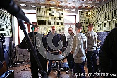 Music band Brutto performing in a recording studio Editorial Stock Photo