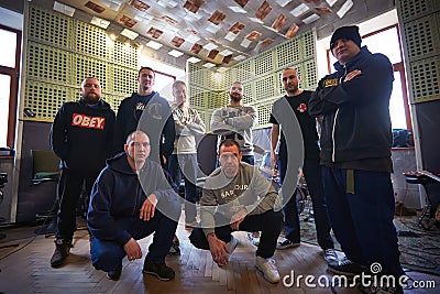 Music band Brutto performing in a recording studio Editorial Stock Photo