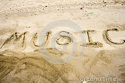 Music on beach teture Stock Photo