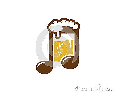 Music Beer Icon Logo Design Element Vector Illustration