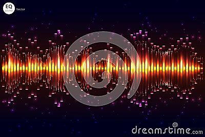 Music beat vector. Green lights background. Abstract equalizer. Sound Wave. Audio equalizer technology. Detailed vector bokeh. Spa Vector Illustration