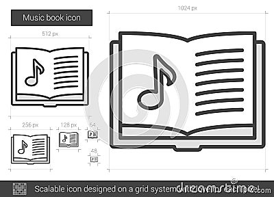 Music book line icon. Vector Illustration